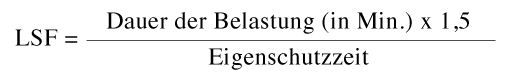 Lichtschutzfaktor Berechnung