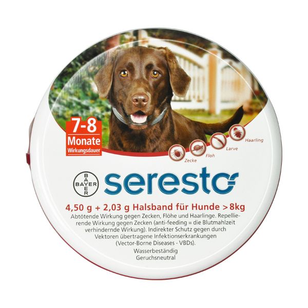 seresto 4 50 g 2 03 g halsband fur hunde 8 kg gebrauchsinformation